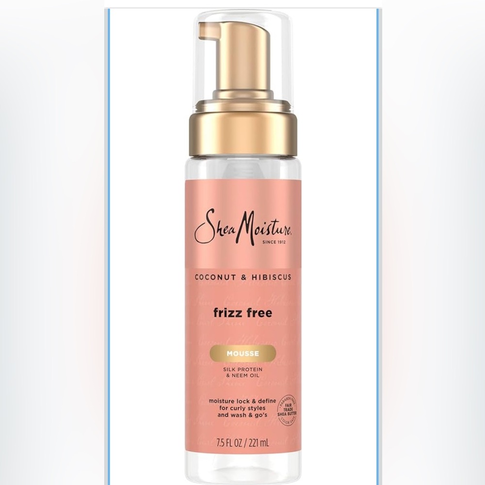 SheaMoisture Coconut & Hibiscus Frizz-Free Mousse 7.5 oz NEW